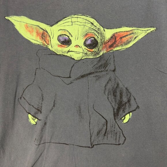 Star Wars Mad Engine Tee Men XLG 46/48 Gray The Child Baby Yoda Cotton - Picture 3 of 6